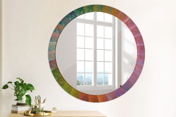 Round printed mirror Hypnotic spiral