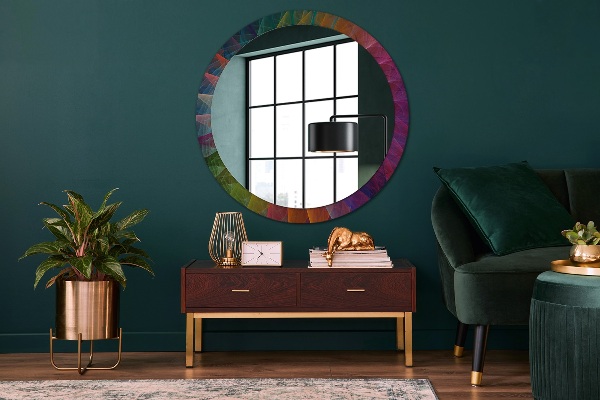Round printed mirror Hypnotic spiral