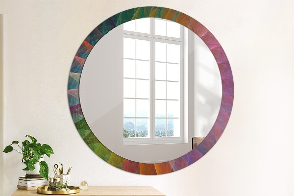 Round printed mirror Hypnotic spiral