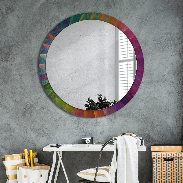 Round printed mirror Hypnotic spiral