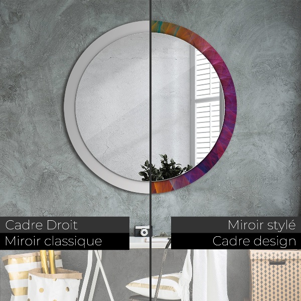 Round printed mirror Hypnotic spiral