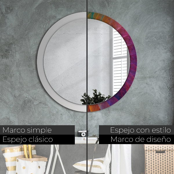 Round printed mirror Hypnotic spiral