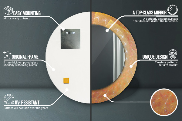 Round printed mirror Spiral abstraction