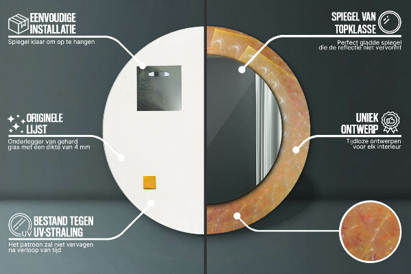 Round printed mirror Spiral abstraction