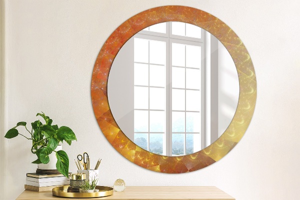 Round printed mirror Spiral abstraction