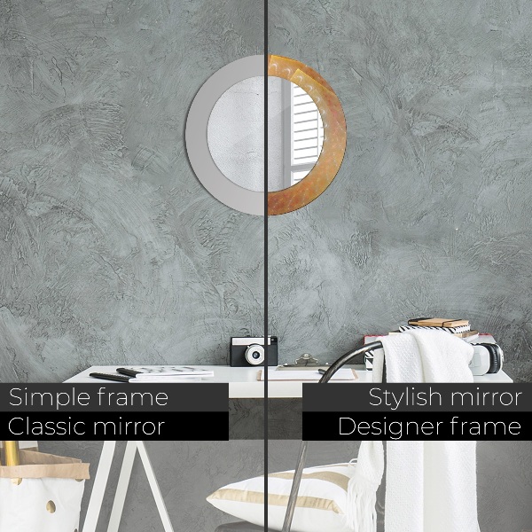 Round printed mirror Spiral abstraction