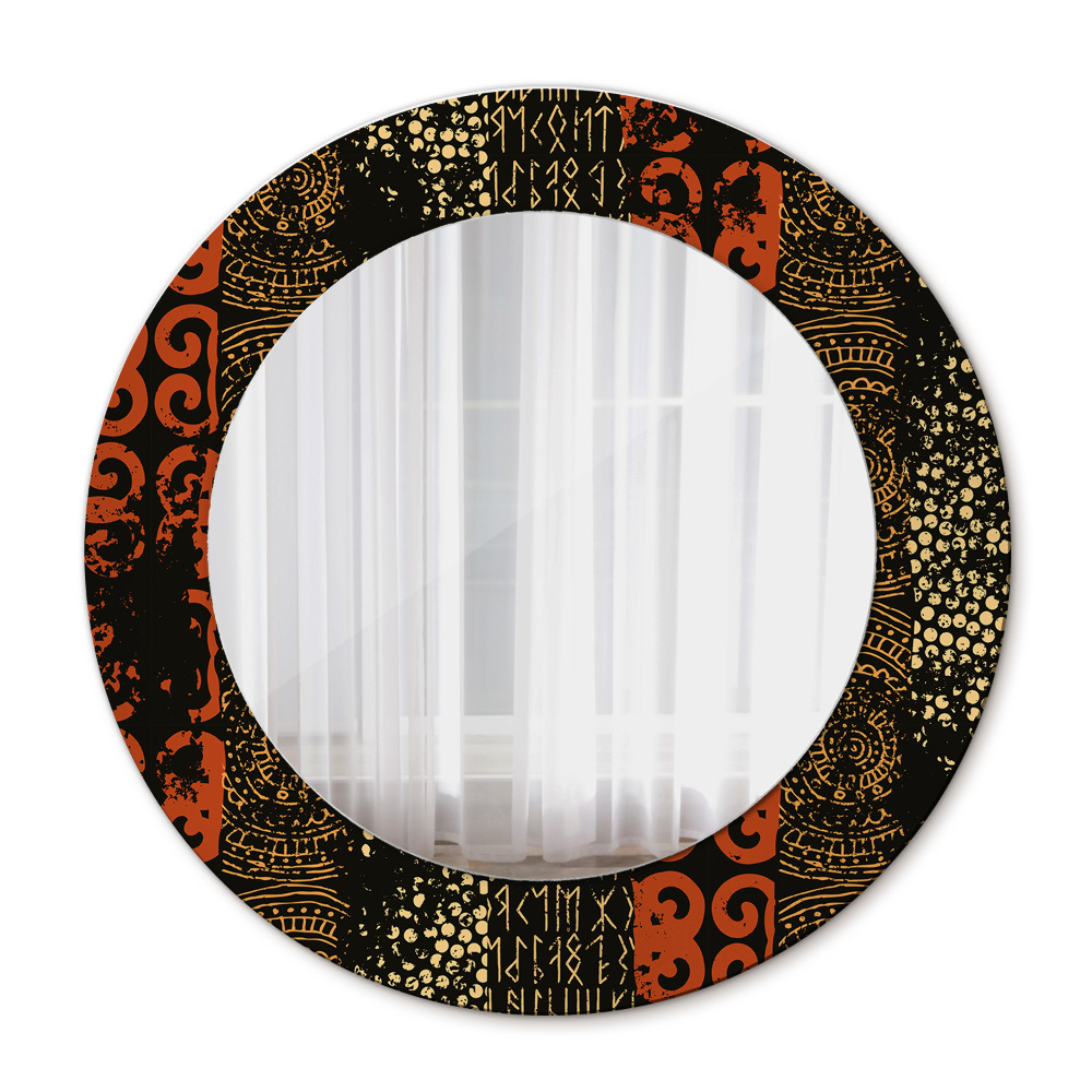 Round printed mirror Grunge abstract pattern