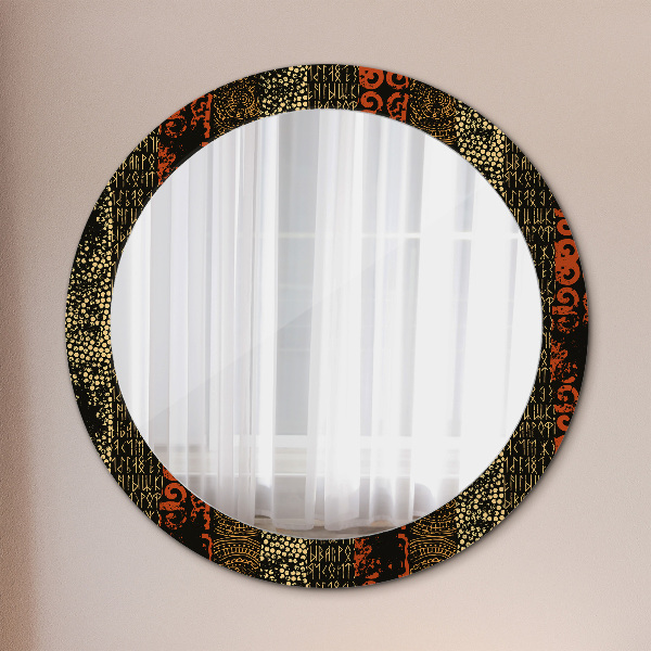 Round printed mirror Grunge abstract pattern