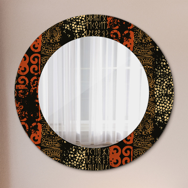 Round printed mirror Grunge abstract pattern