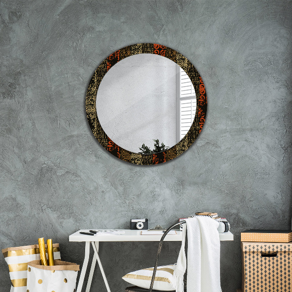 Round printed mirror Grunge abstract pattern