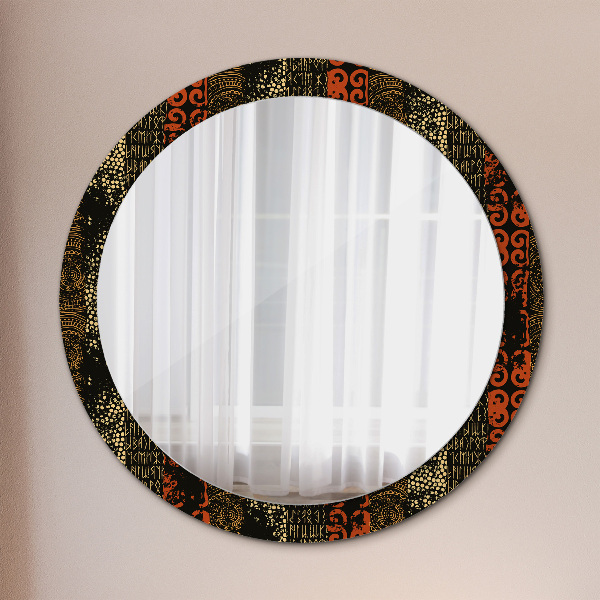 Round printed mirror Grunge abstract pattern