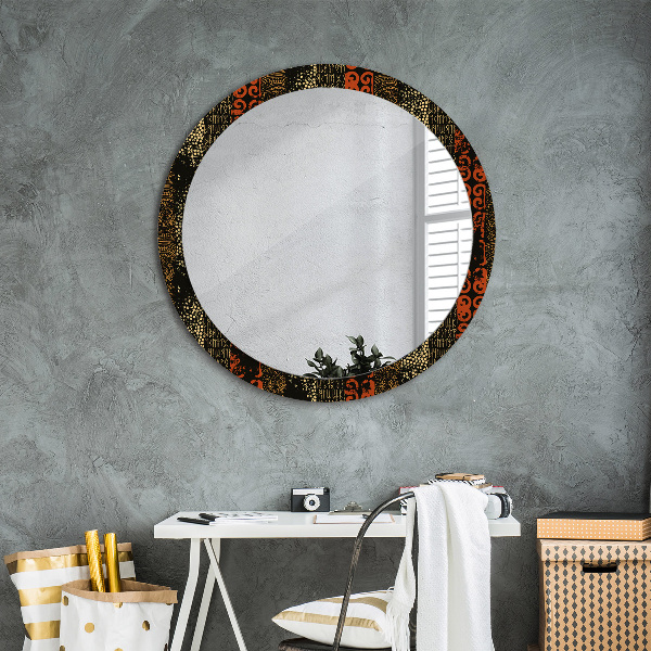 Round printed mirror Grunge abstract pattern