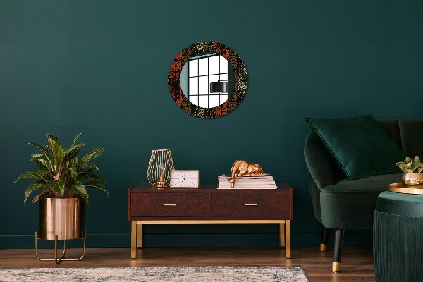 Round printed mirror Grunge abstract pattern