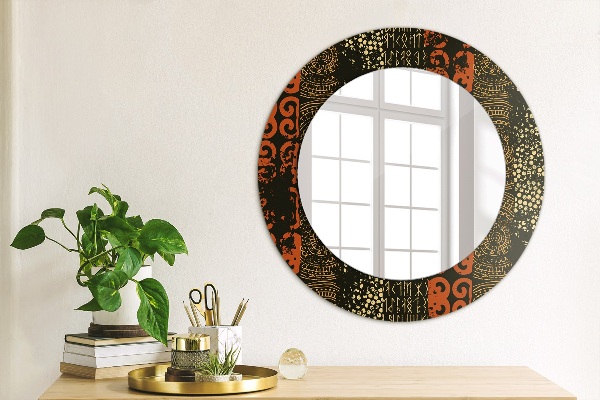 Round printed mirror Grunge abstract pattern