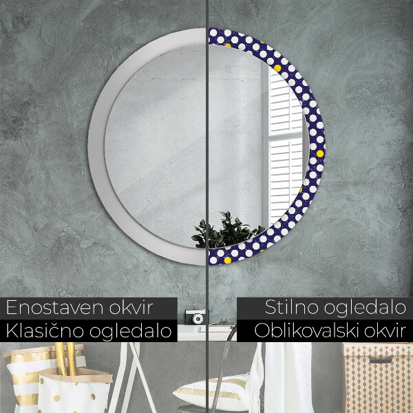Ornate framed mirror Retro dots
