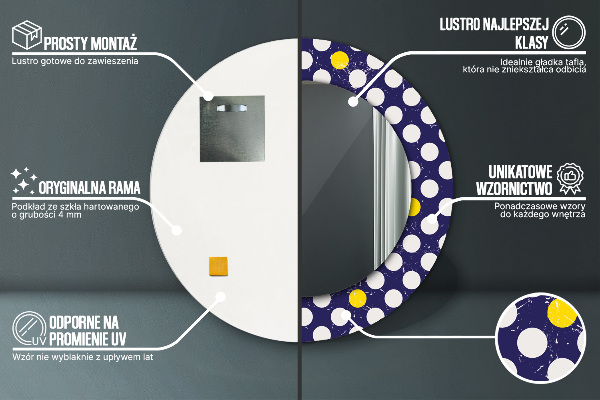 Ornate framed mirror Retro dots