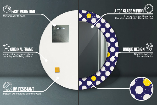 Ornate framed mirror Retro dots