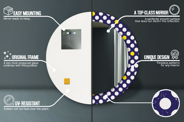 Ornate framed mirror Retro dots