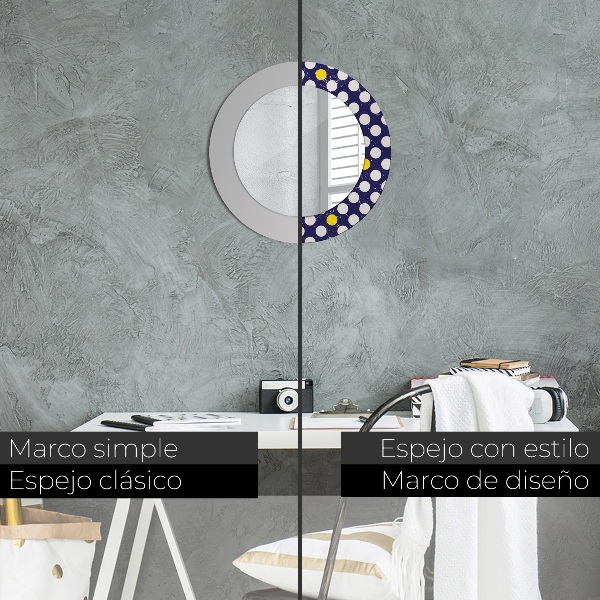 Ornate framed mirror Retro dots