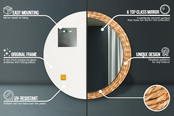 Ornate framed mirror Reed texture