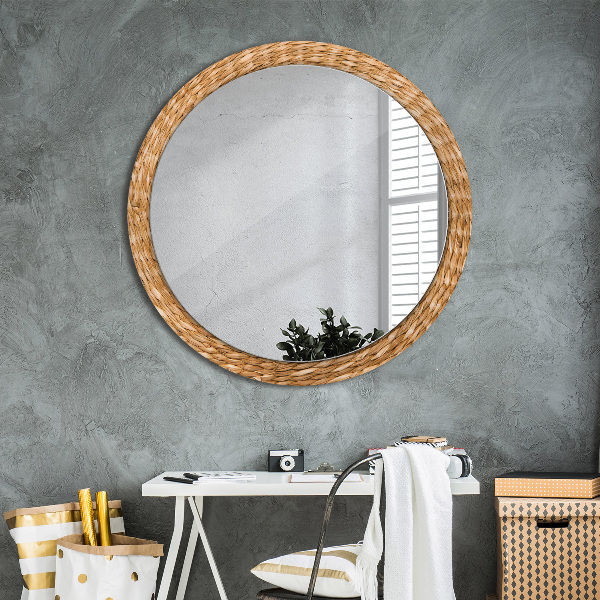Ornate framed mirror Reed texture