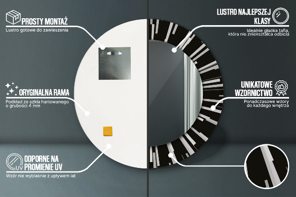 Round wall mirror design Radiant composition