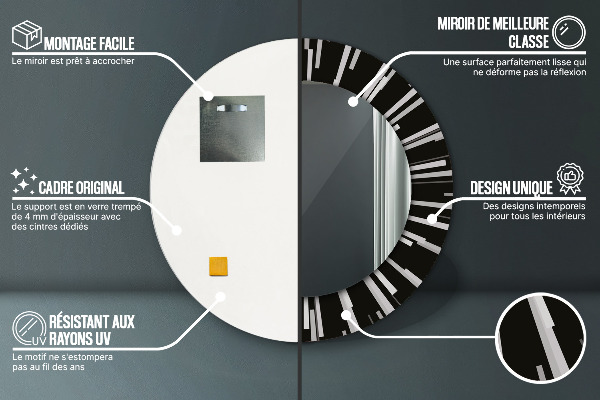 Round wall mirror design Radiant composition