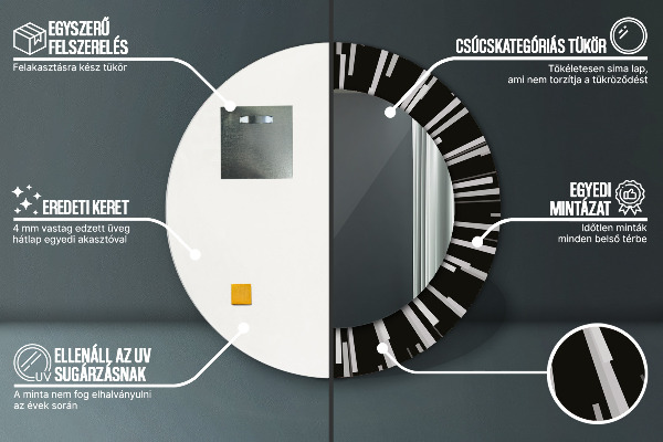 Round wall mirror design Radiant composition