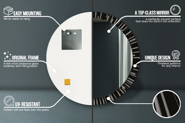 Round wall mirror design Radiant composition