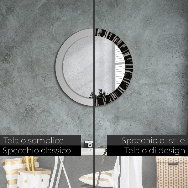 Round wall mirror design Radiant composition
