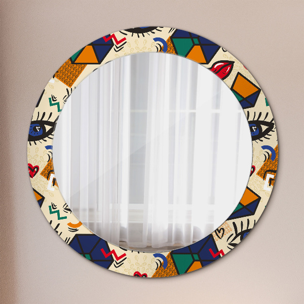Round wall mirror design Pop art style