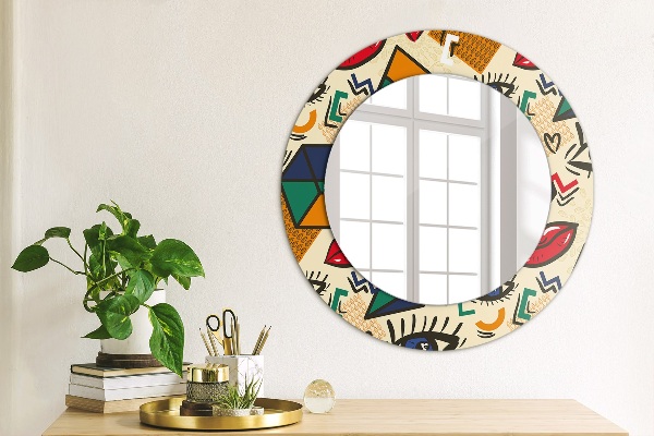 Round wall mirror design Pop art style