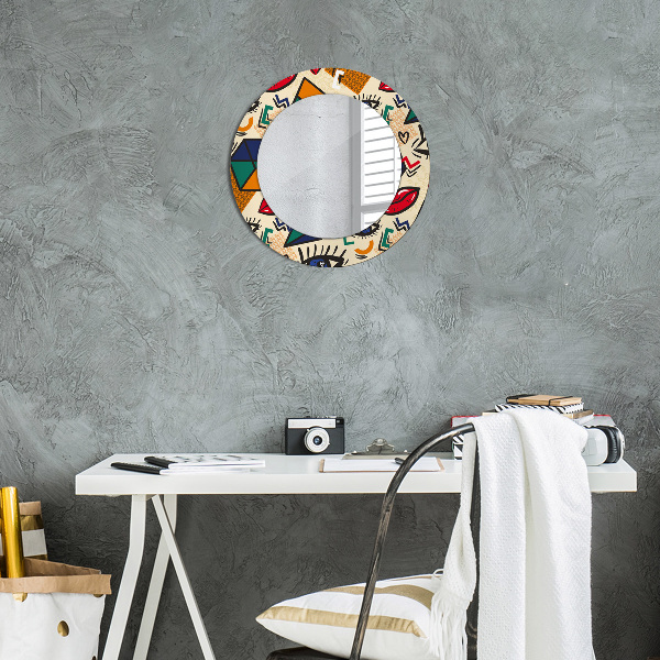 Round wall mirror design Pop art style