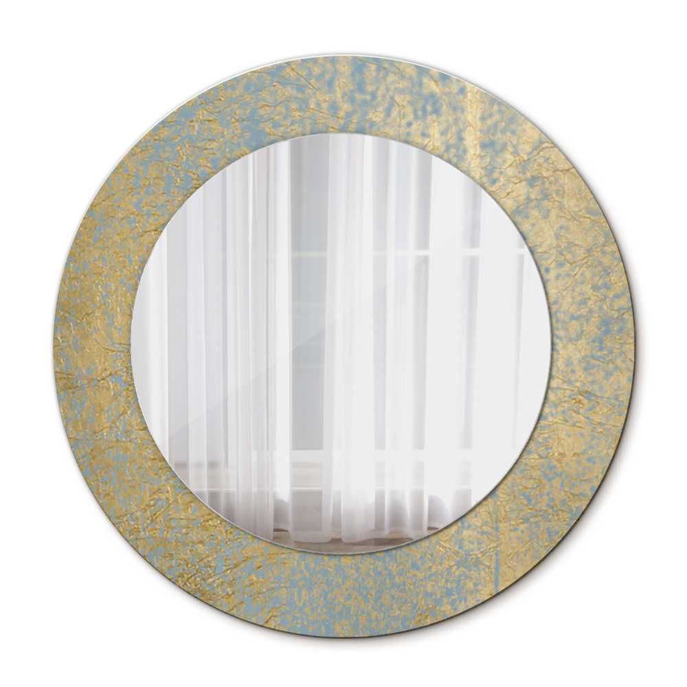 Round wall mirror design Gold foil texture