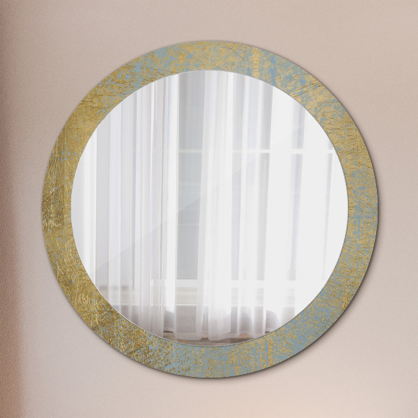 Round wall mirror design Gold foil texture