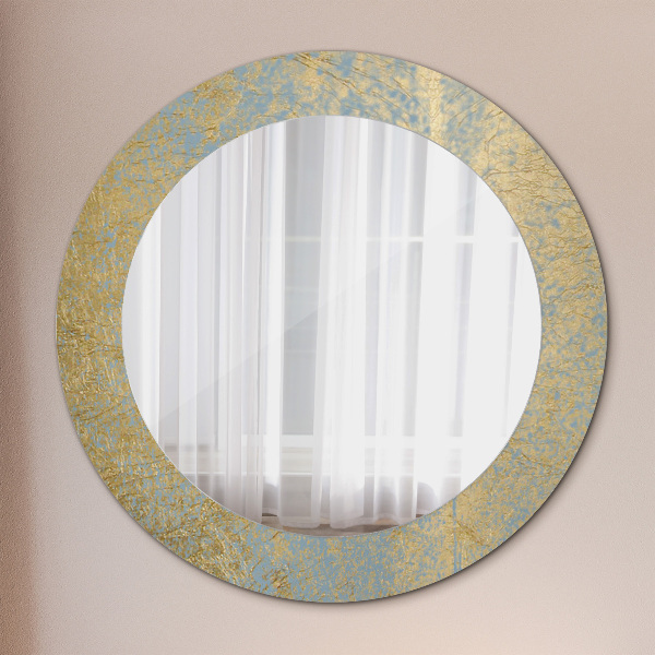 Round wall mirror design Gold foil texture