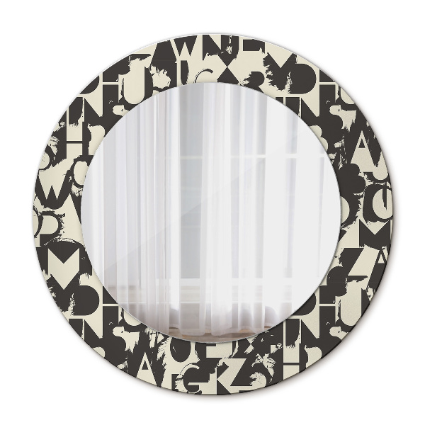 Circle decorative mirror Abstract typography