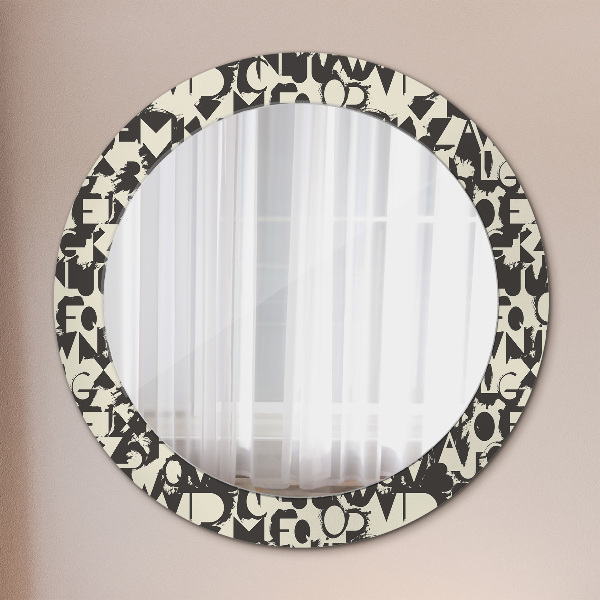 Circle decorative mirror Abstract typography