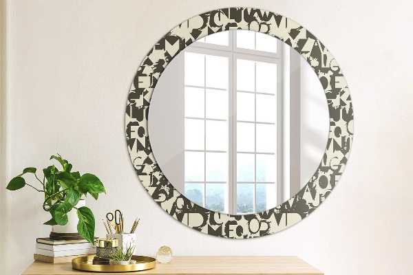 Circle decorative mirror Abstract typography