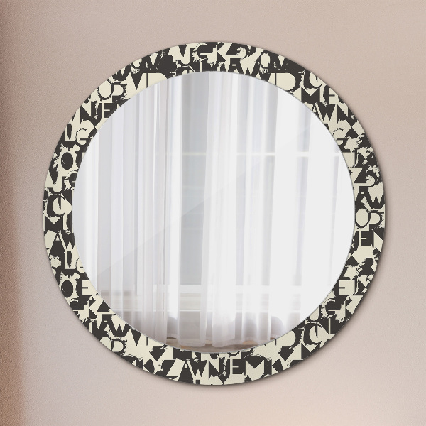 Circle decorative mirror Abstract typography