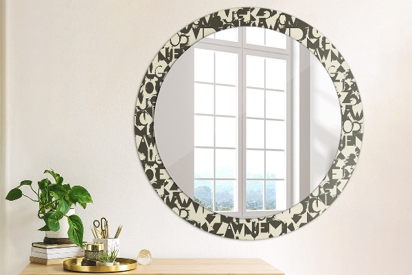 Circle decorative mirror Abstract typography