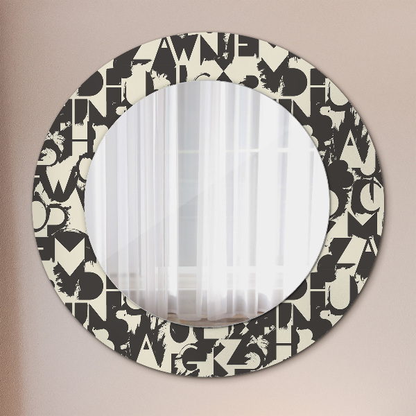 Circle decorative mirror Abstract typography