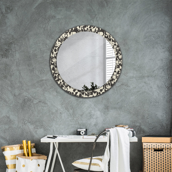 Circle decorative mirror Abstract typography