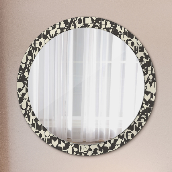 Circle decorative mirror Abstract typography