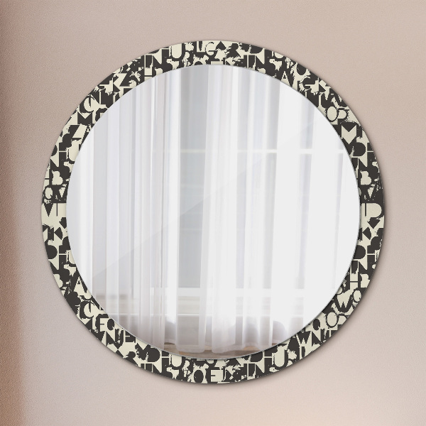 Circle decorative mirror Abstract typography