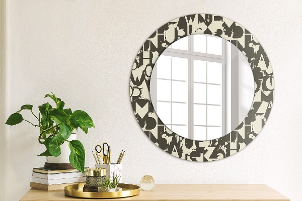Circle decorative mirror Abstract typography