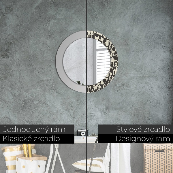 Circle decorative mirror Abstract typography