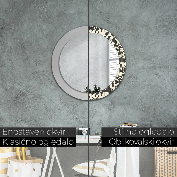 Circle decorative mirror Abstract typography