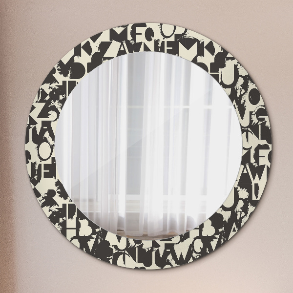Circle decorative mirror Abstract typography