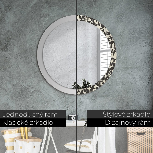 Circle decorative mirror Abstract typography